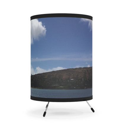 Oahu Hawaiian Island Ocean Beach Scene Tripod Lamp - O'ahu Surf Company