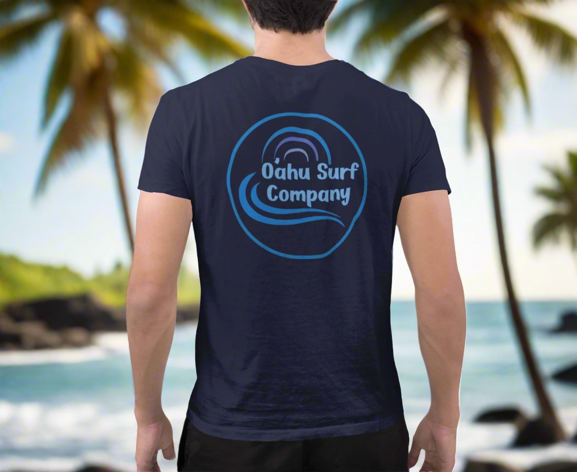 O'ahu Surf Company Hawaii Blue Logo V - Neck T-Shirt - O'ahu Surf Company