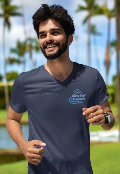 O'ahu Surf Company Hawaii Blue Logo V - Neck T-Shirt - O'ahu Surf Company