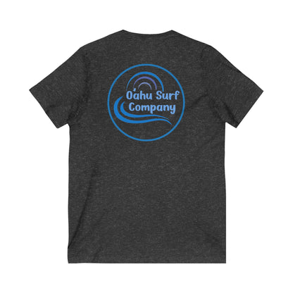 O'ahu Surf Company Hawaii Blue Logo V - Neck T-Shirt - O'ahu Surf Company