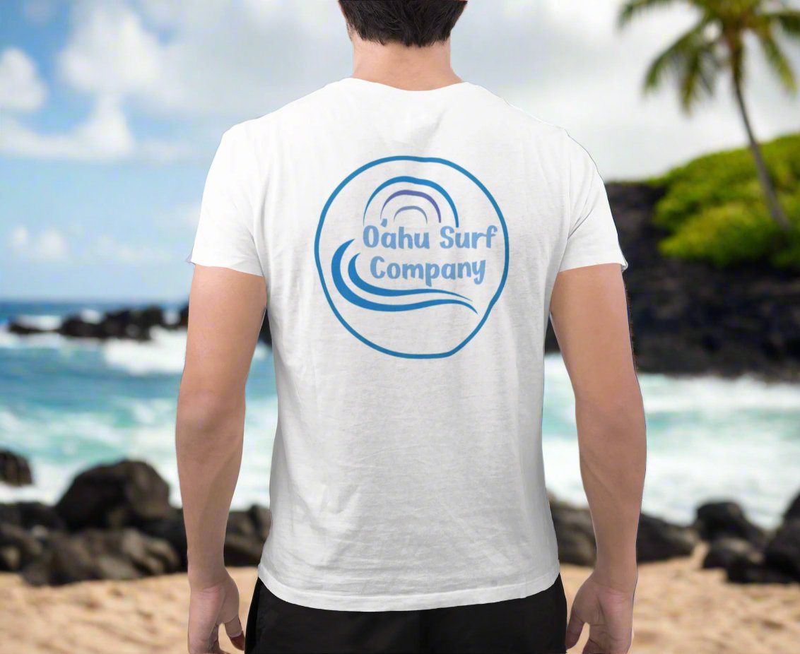 O'ahu Surf Company Hawaii Blue Logo V - Neck T-Shirt - O'ahu Surf Company