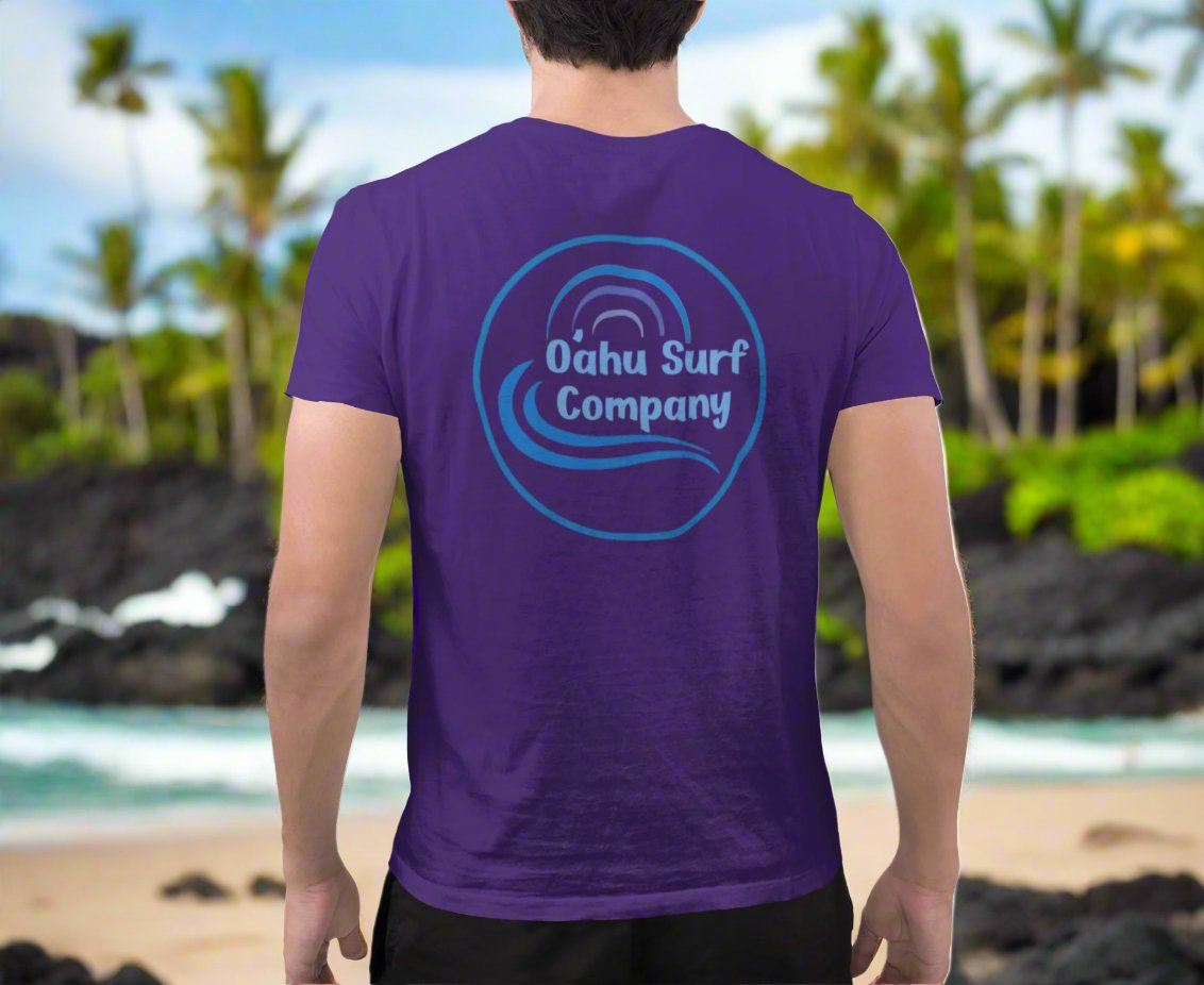 O'ahu Surf Company Hawaii Blue Logo V - Neck T-Shirt - O'ahu Surf Company