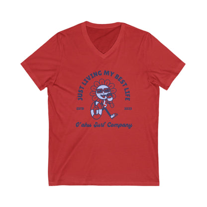 O'ahu Surf Company Hawaii Living My Best Life Ice Cream V - Neck T-Shirt - O'ahu Surf Company