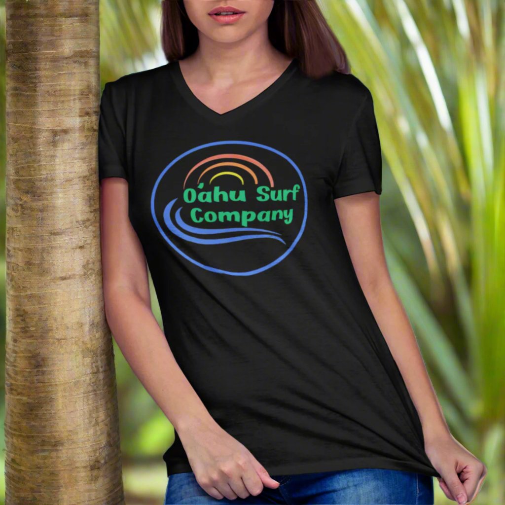 O'ahu Surf Company Logo V - Neck T-Shirt - O'ahu Surf Company