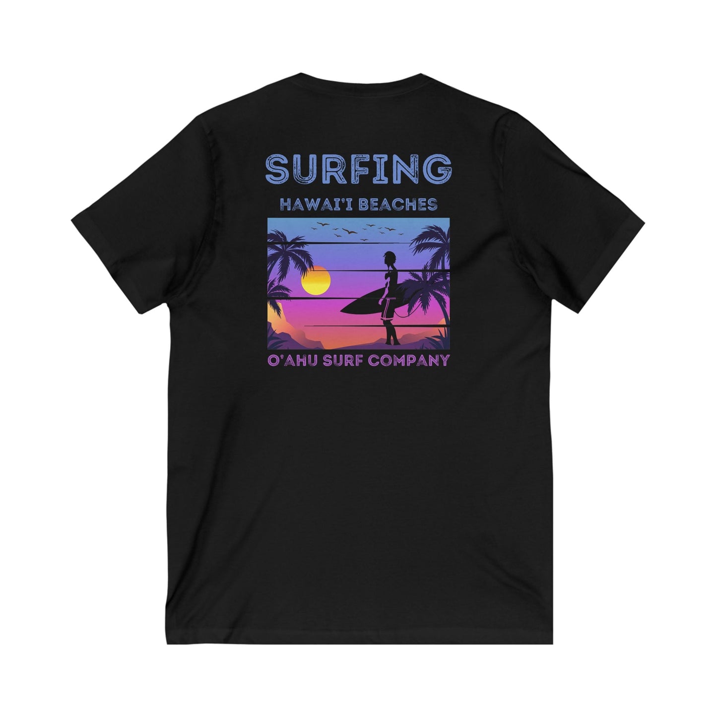 O'ahu Surf Company Surfing Hawaii Beaches V - Neck T-shirt - O'ahu Surf Company