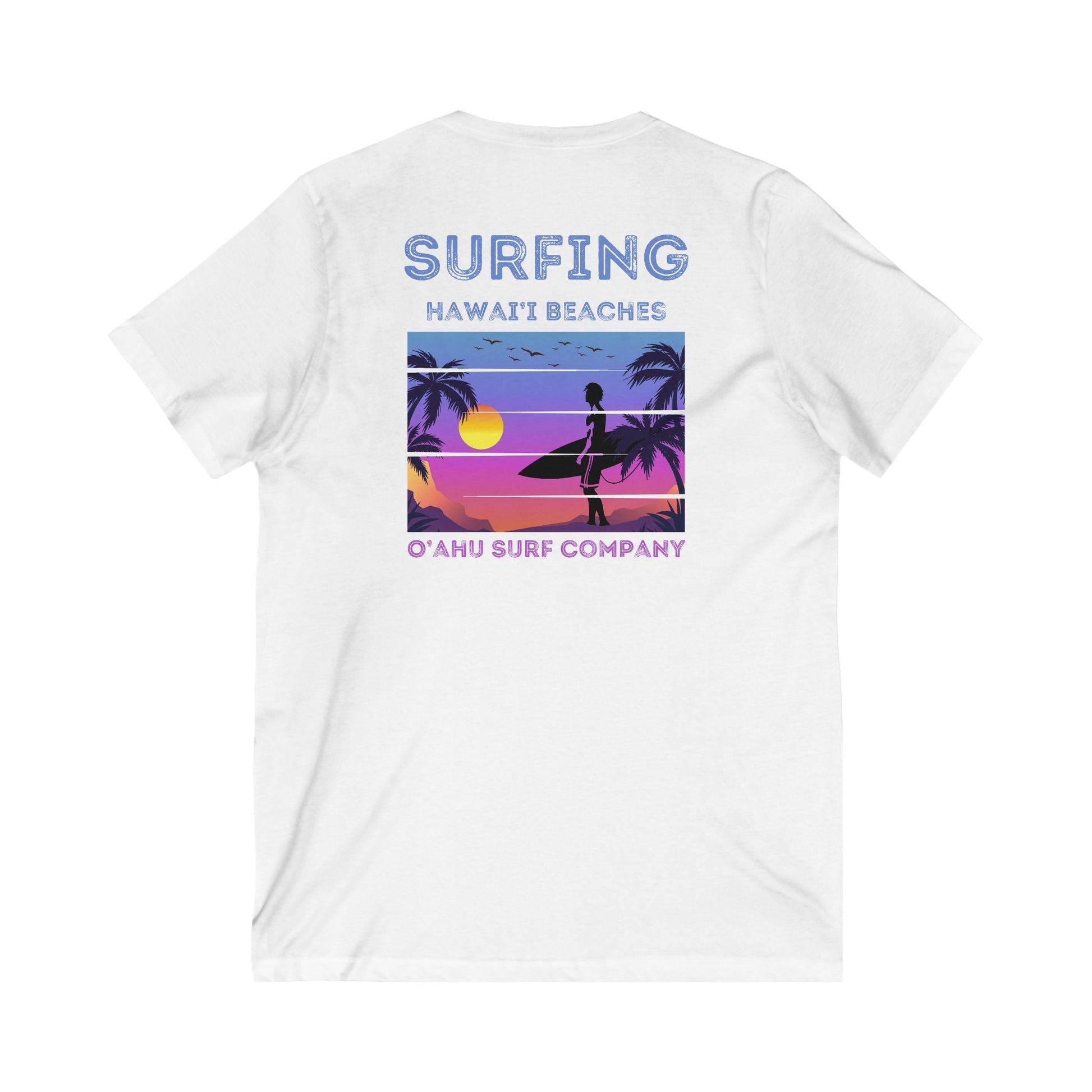 O'ahu Surf Company Surfing Hawaii Beaches V - Neck T-shirt - O'ahu Surf Company