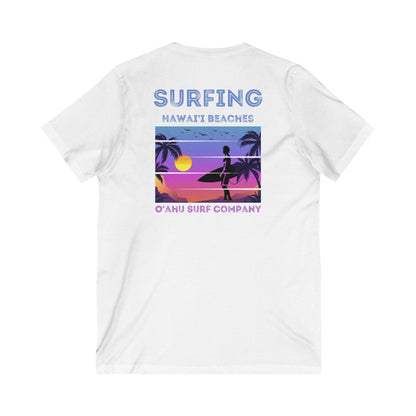 O'ahu Surf Company Surfing Hawaii Beaches V - Neck T-shirt - O'ahu Surf Company