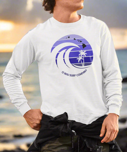 Ocean Wave Hawaiian Islands Long Sleeve T-Shirt - O'ahu Surf Company