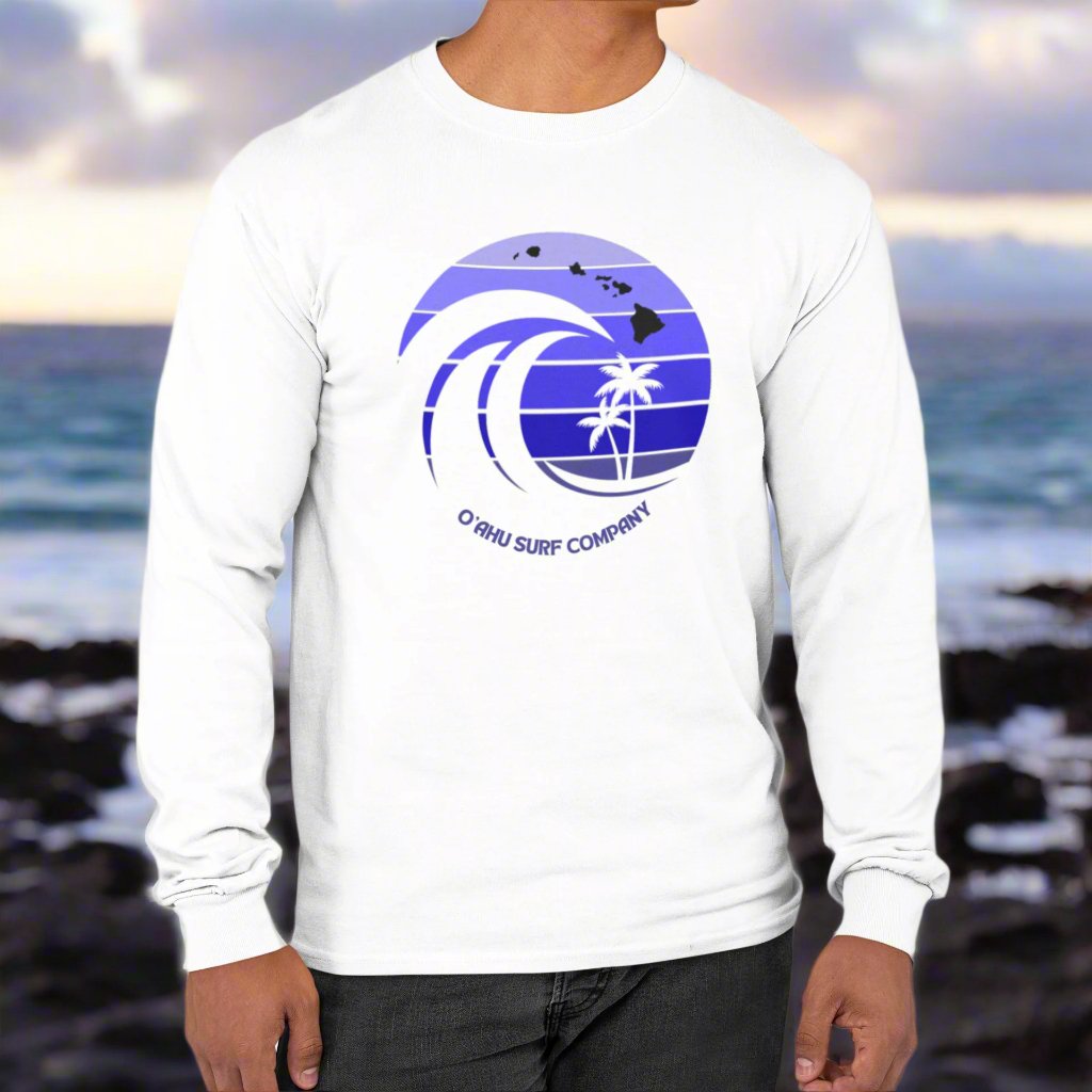 Ocean Wave Hawaiian Islands Long Sleeve T-Shirt - O'ahu Surf Company