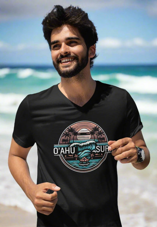 Ocean Wave V - Neck T-Shirt - O'ahu Surf Company