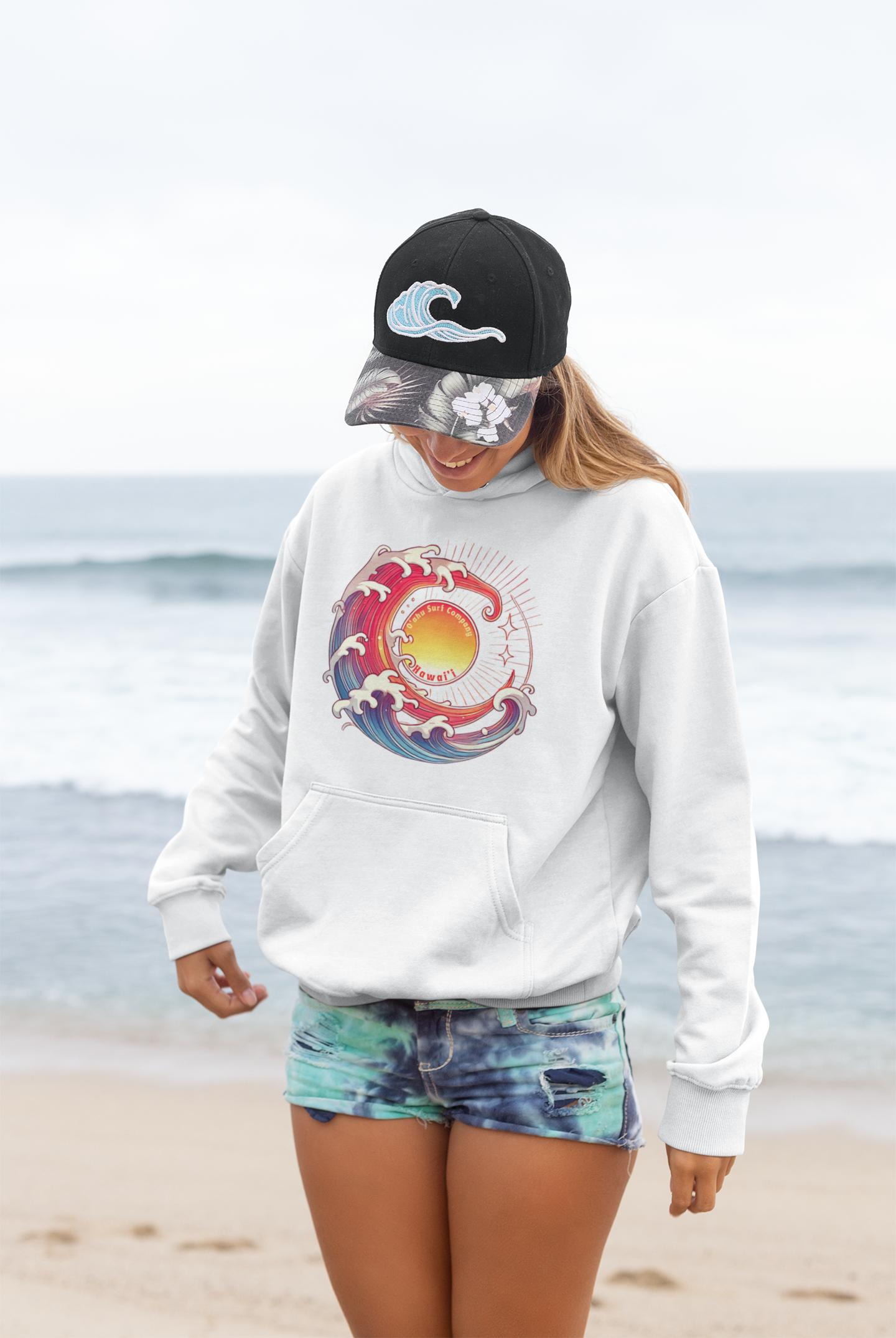 Sun Wave Hawaii Women's Unisex Hoodie Sweatshirt