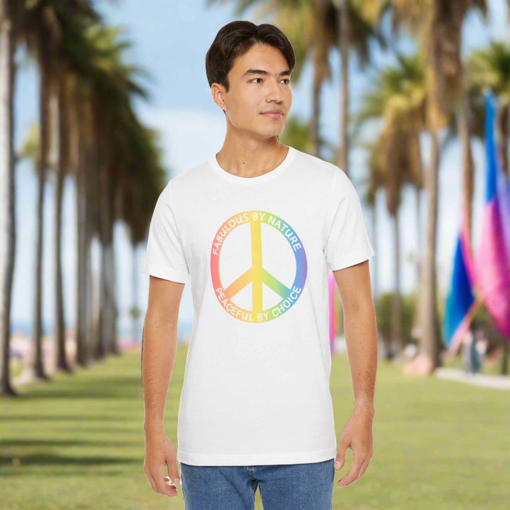 Rainbow Fabulous By Nature Peace By Choice T-shirt - O'ahu Surf Company