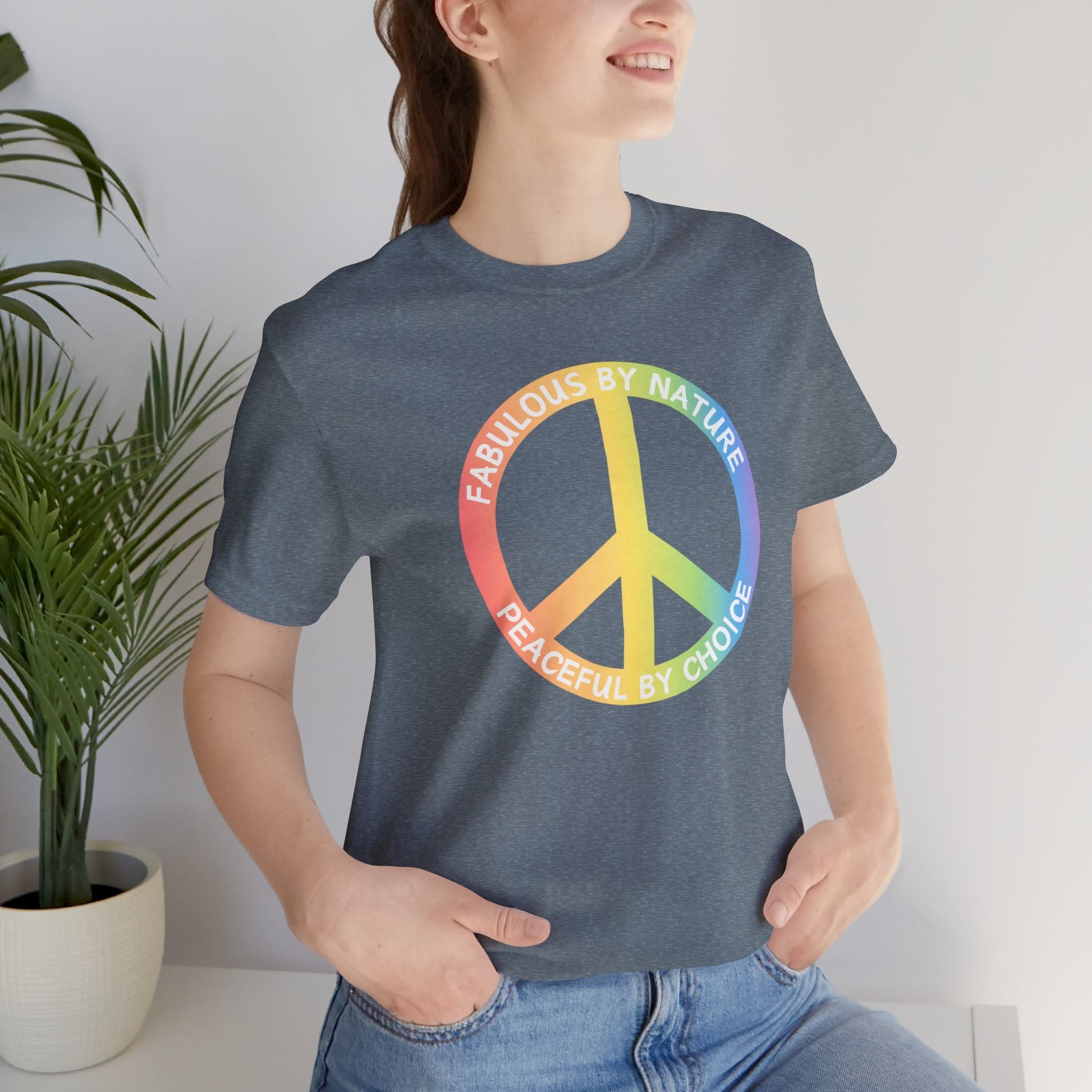 Rainbow Fabulous By Nature Peace By Choice T-shirt - O'ahu Surf Company