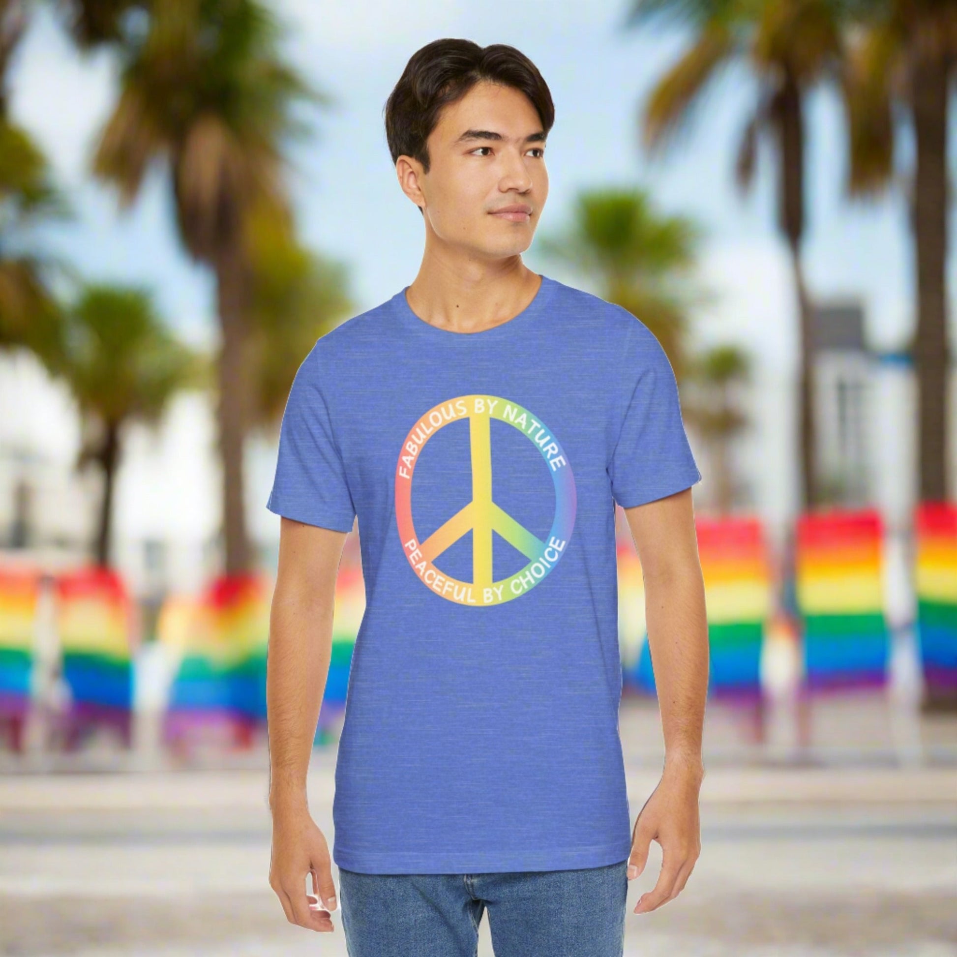 Rainbow Fabulous By Nature Peace By Choice T-shirt - O'ahu Surf Company