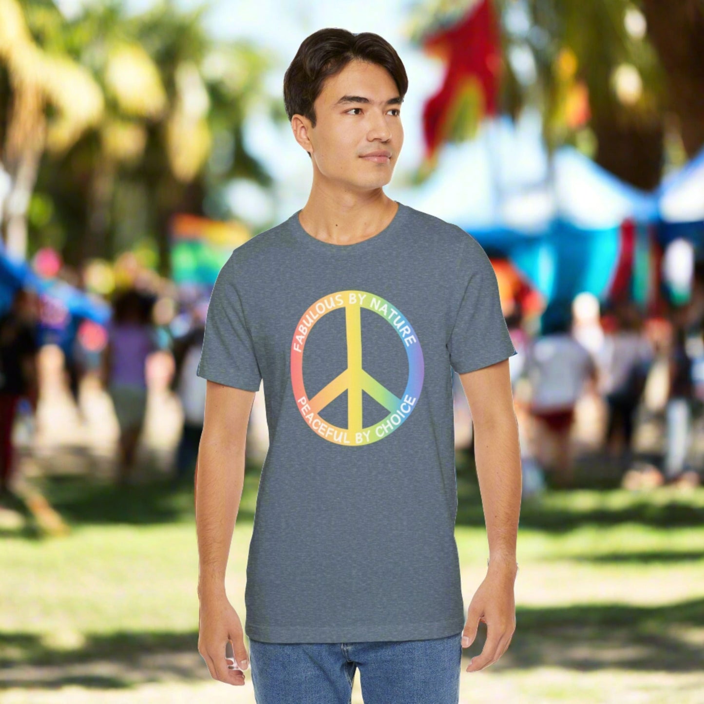 Rainbow Fabulous By Nature Peace By Choice T-shirt - O'ahu Surf Company