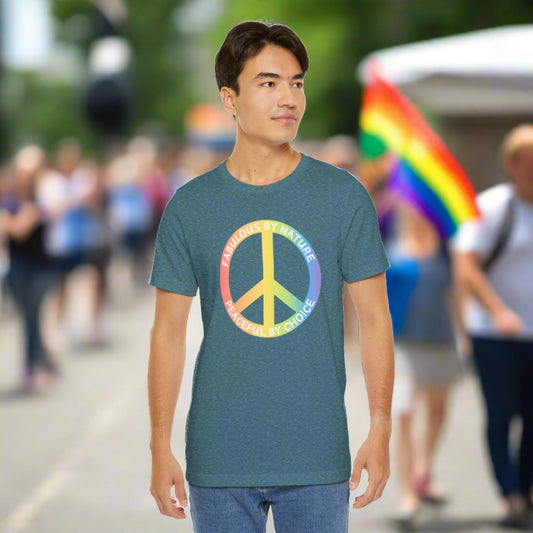 Rainbow Fabulous By Nature Peace By Choice T-shirt - O'ahu Surf Company