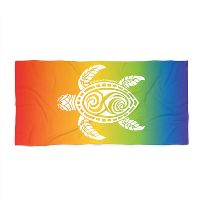 Rainbow Hawaiian Green Sea Turtle Beach Towel - O'ahu Surf Company