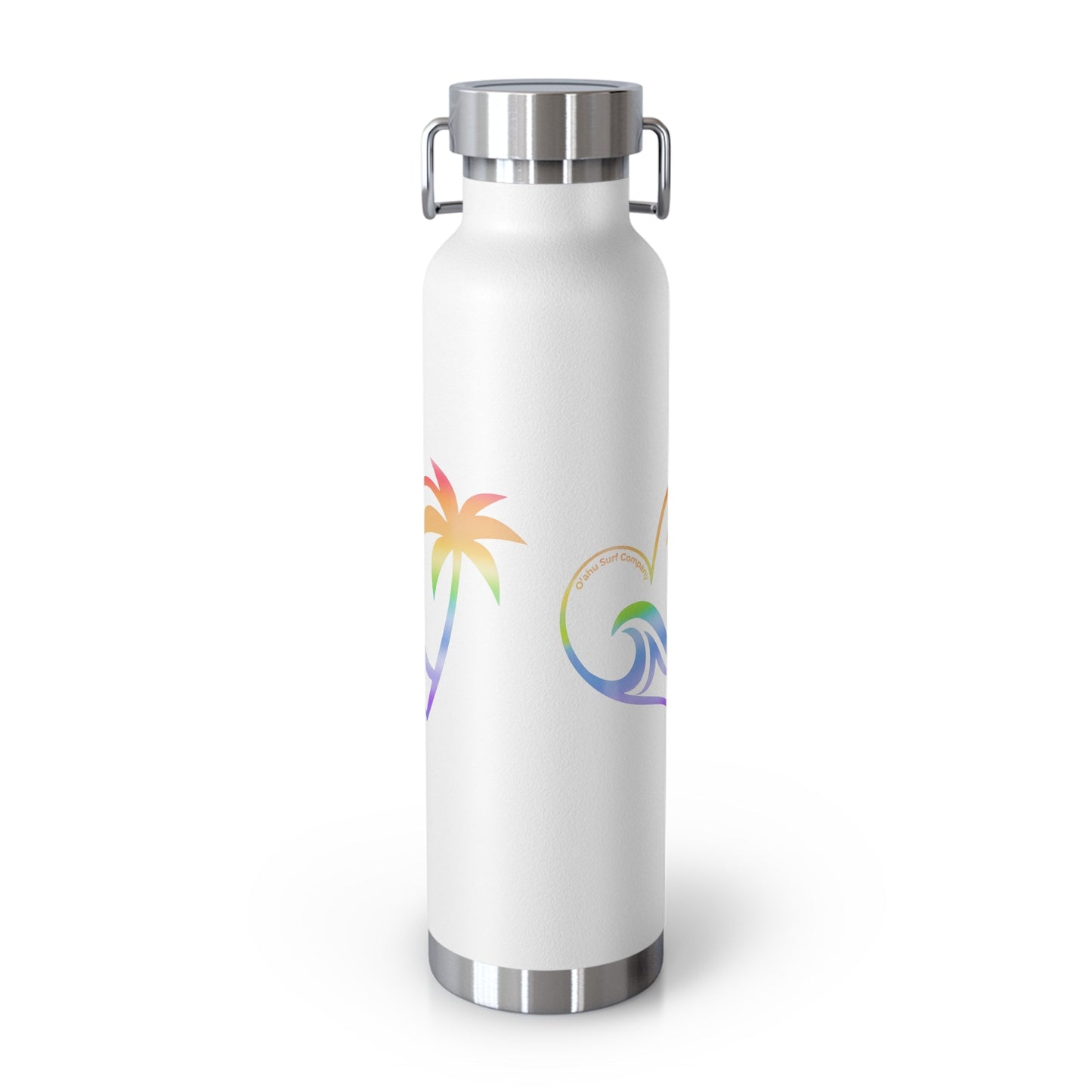 Rainbow Heart Wave Hawaii Copper Vacuum Insulated Bottle 22oz - O'ahu Surf Company