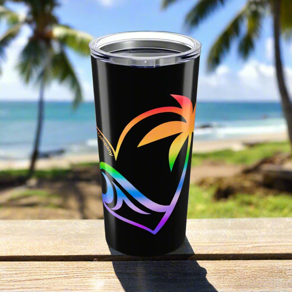 Rainbow Heart Wave Hawaii Tumbler 20oz - O'ahu Surf Company