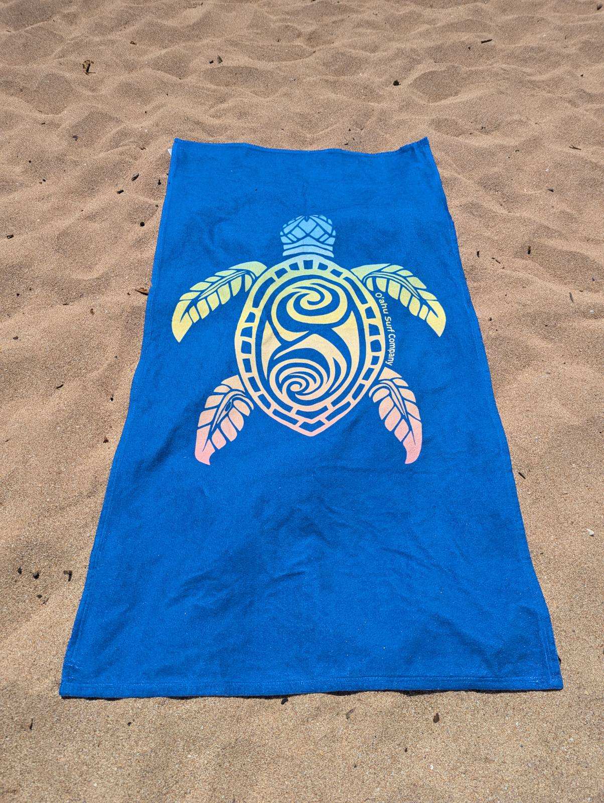 Rainbow Honu Hawaii Green Sea Turtle Beach Towel - O'ahu Surf Company