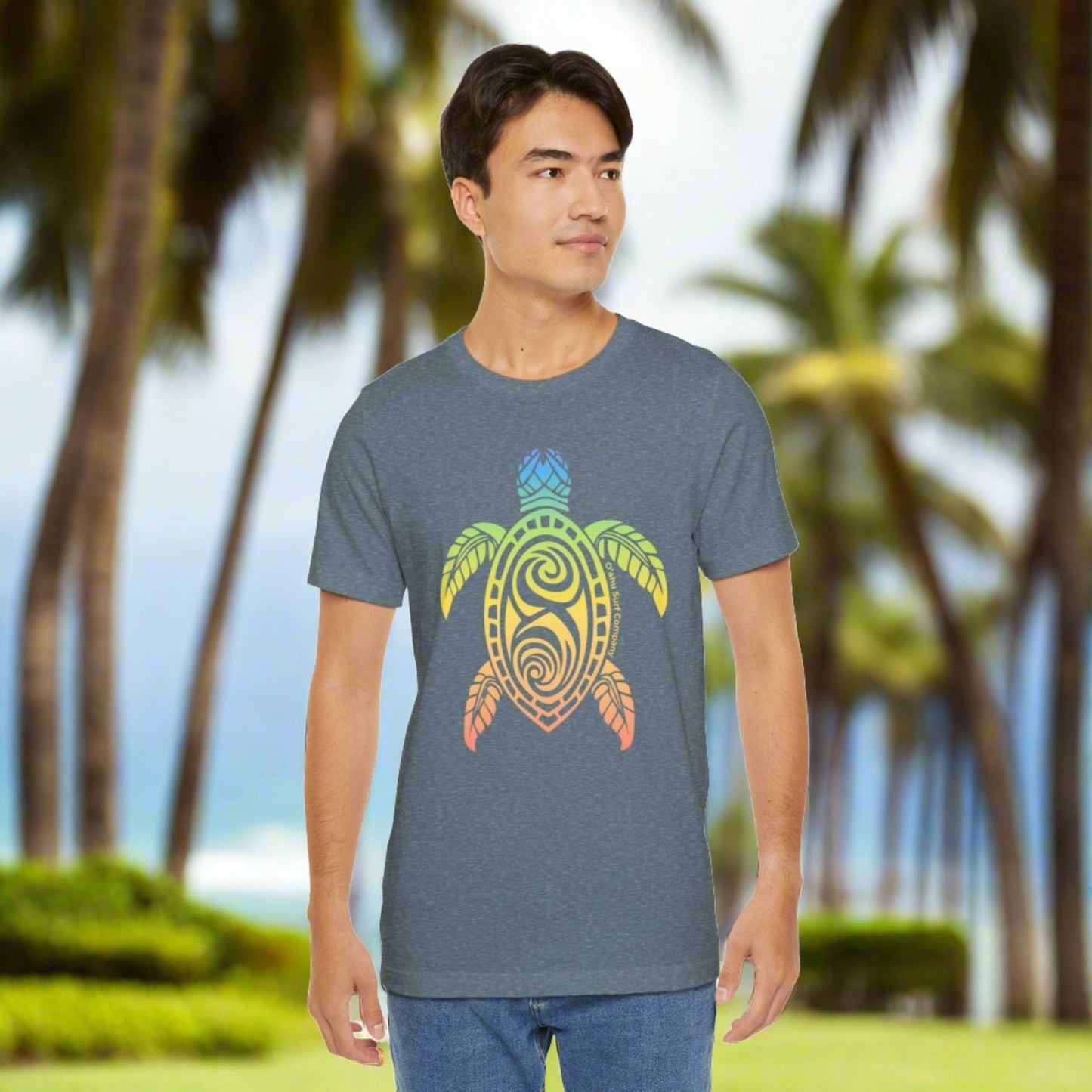 Rainbow Honu Hawaii Green Sea Turtle T-shirt - O'ahu Surf Company