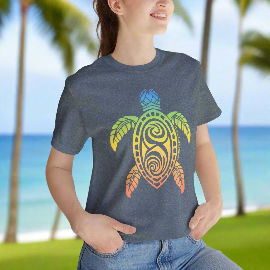 Rainbow Honu Hawaii Green Sea Turtle T-shirt - O'ahu Surf Company