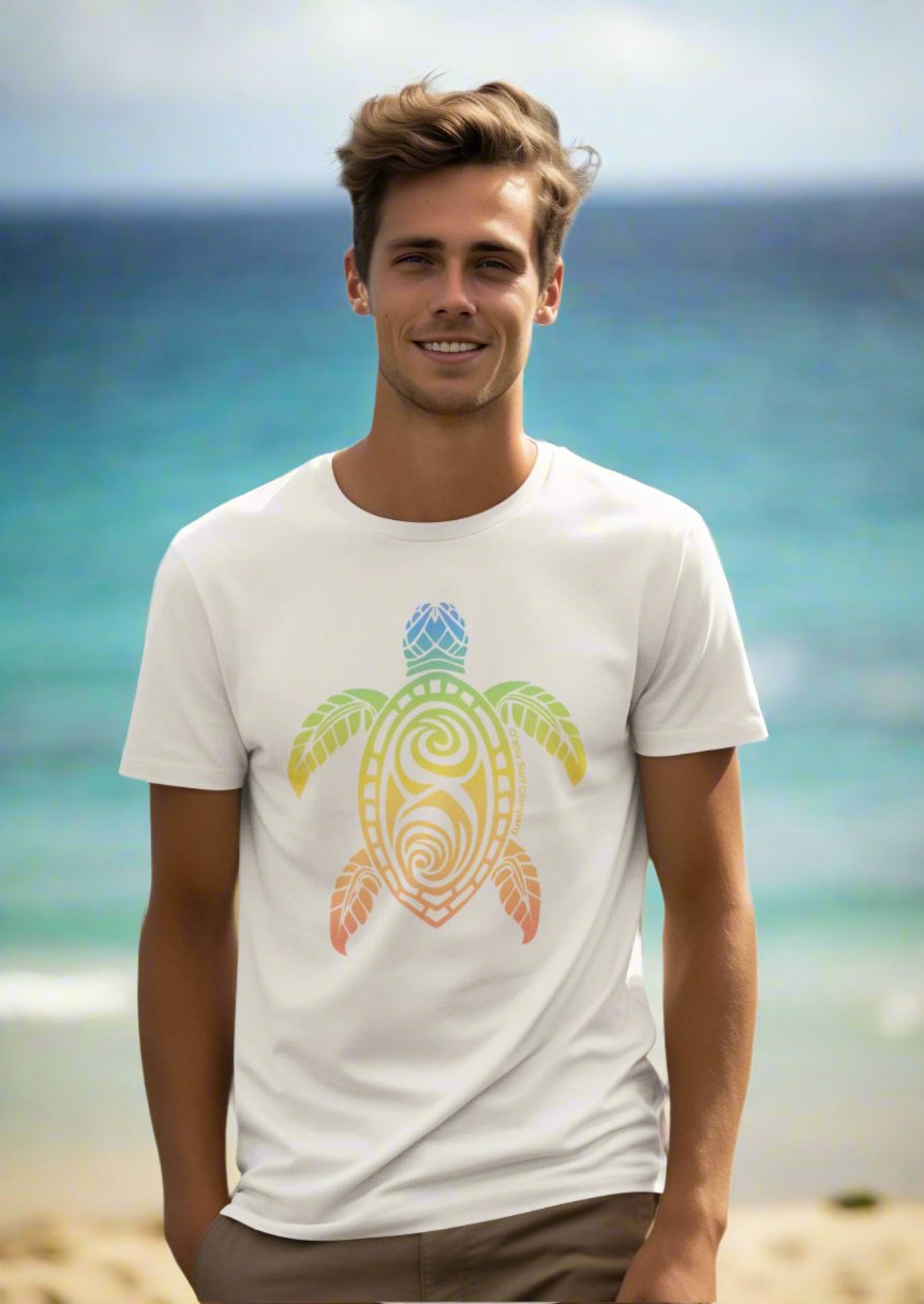 Rainbow Honu Hawaii Green Sea Turtle T-shirt - O'ahu Surf Company