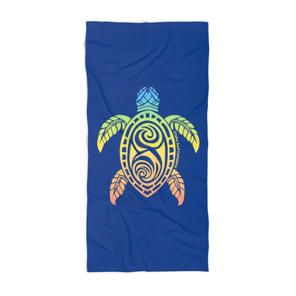 Rainbow Hunu Hawaii Green Sea Turtle Beach Towel - O'ahu Surf Company