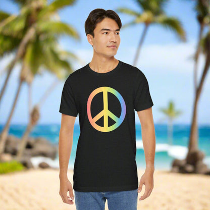 Rainbow Peace Sign T-shirt - O'ahu Surf Company