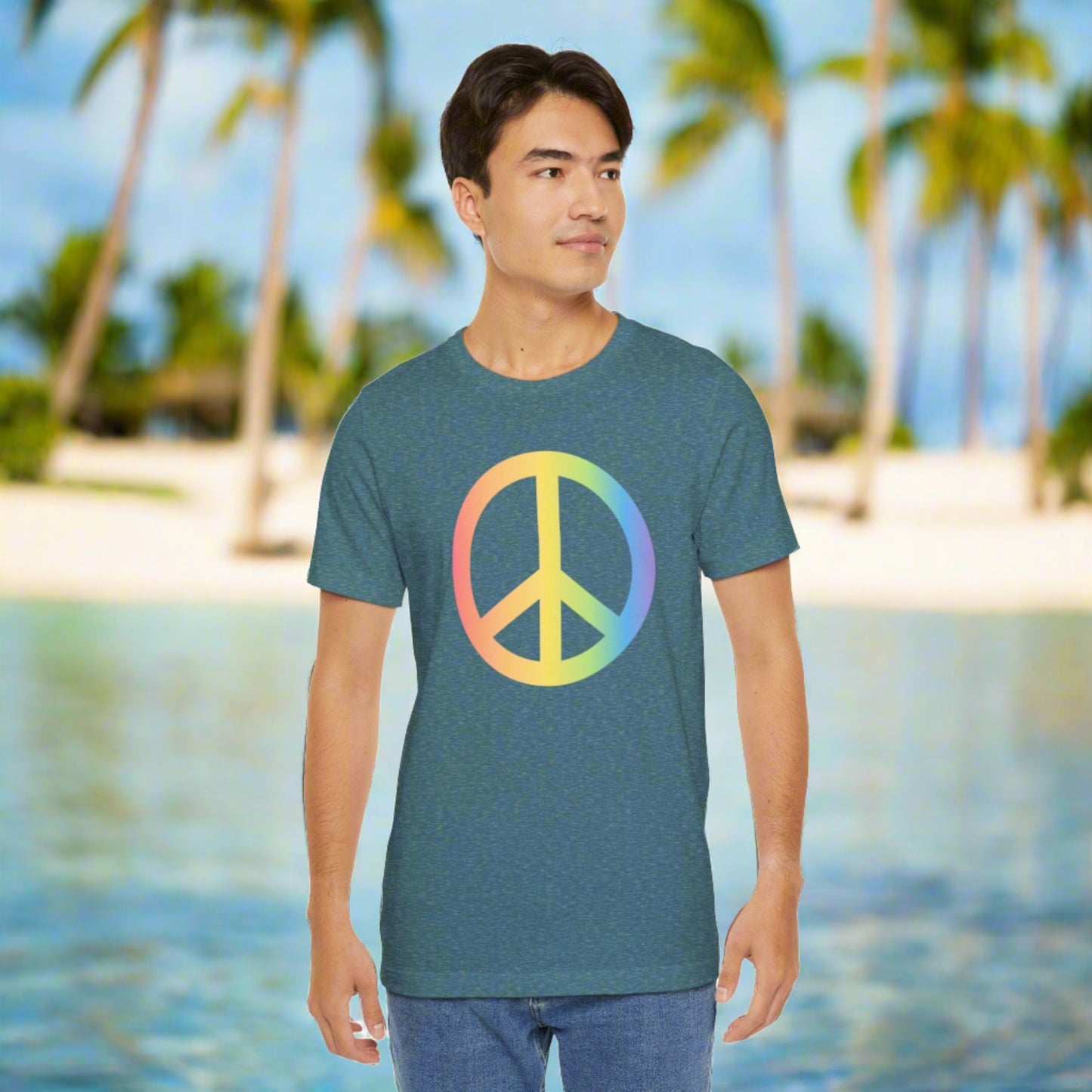 Rainbow Peace Sign T-shirt - O'ahu Surf Company