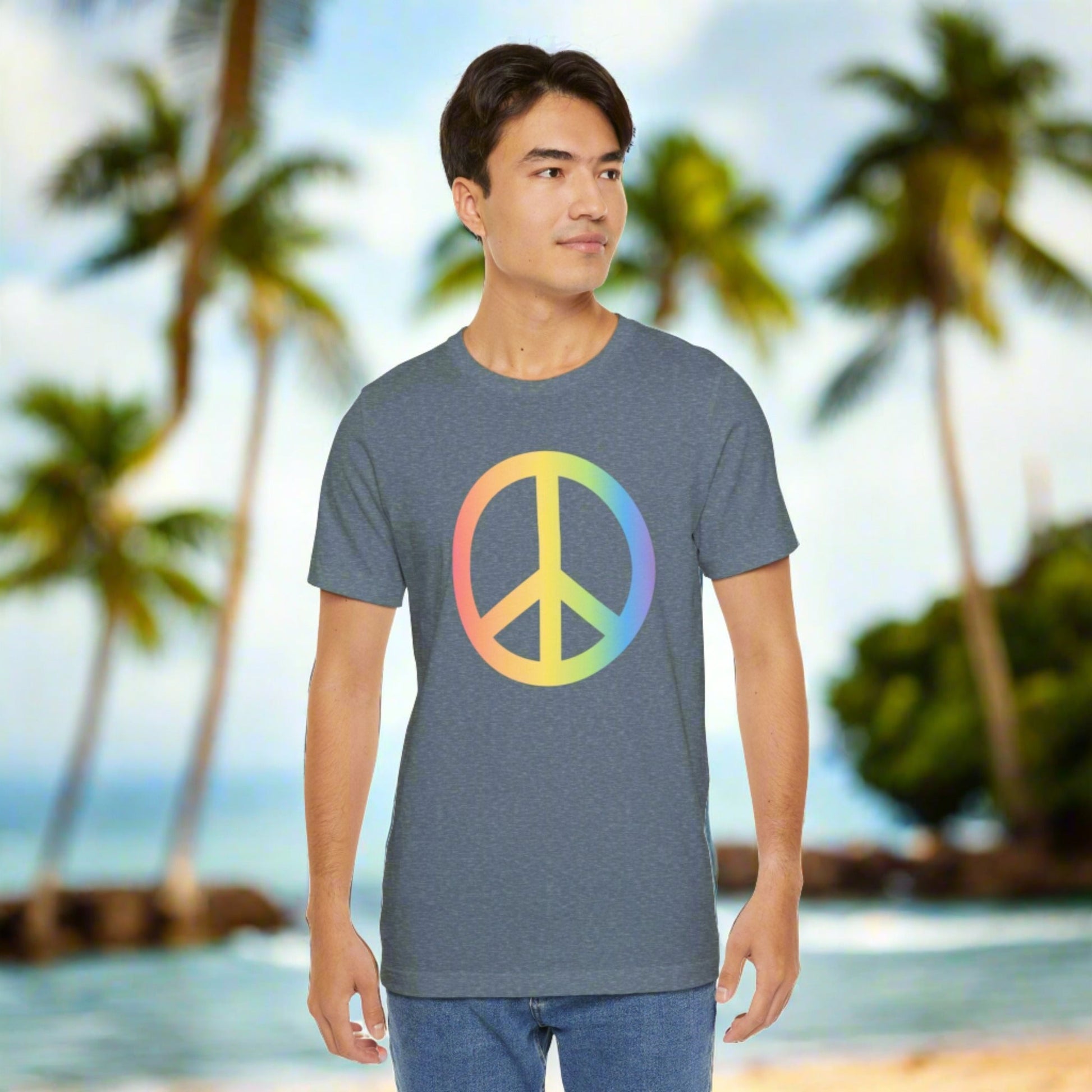 Rainbow Peace Sign T-shirt - O'ahu Surf Company