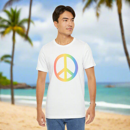 Rainbow Peace Sign T-shirt - O'ahu Surf Company