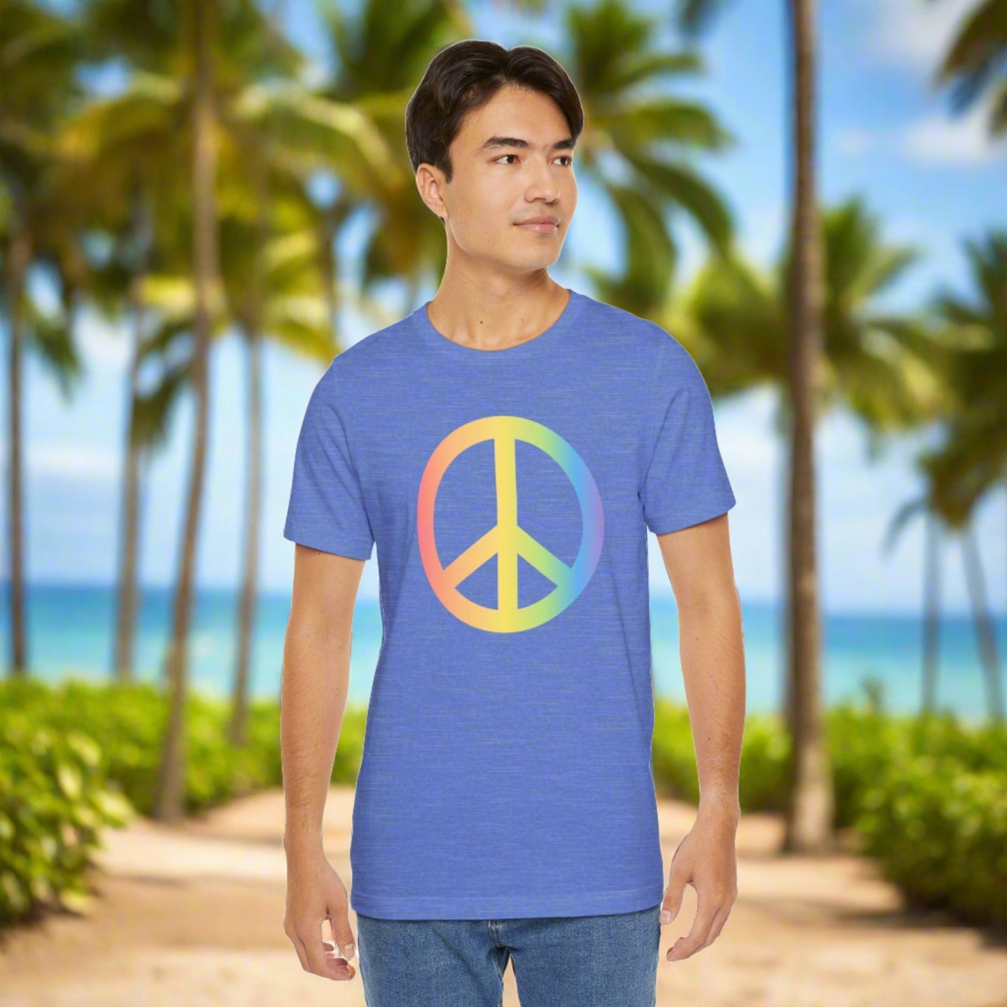 Rainbow Peace Sign T-shirt - O'ahu Surf Company