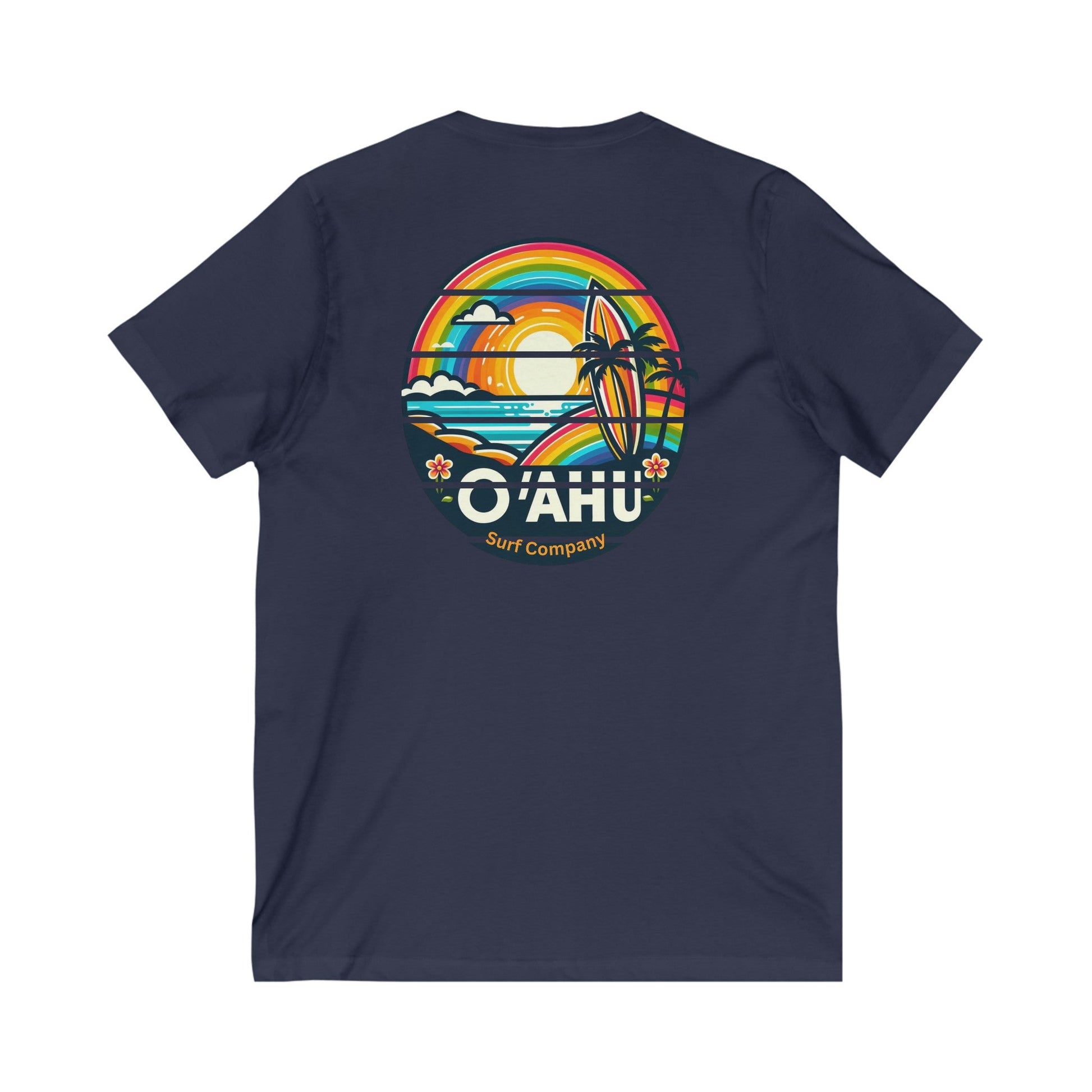 Rainbow Tropical Island V - Neck T-Shirt - O'ahu Surf Company