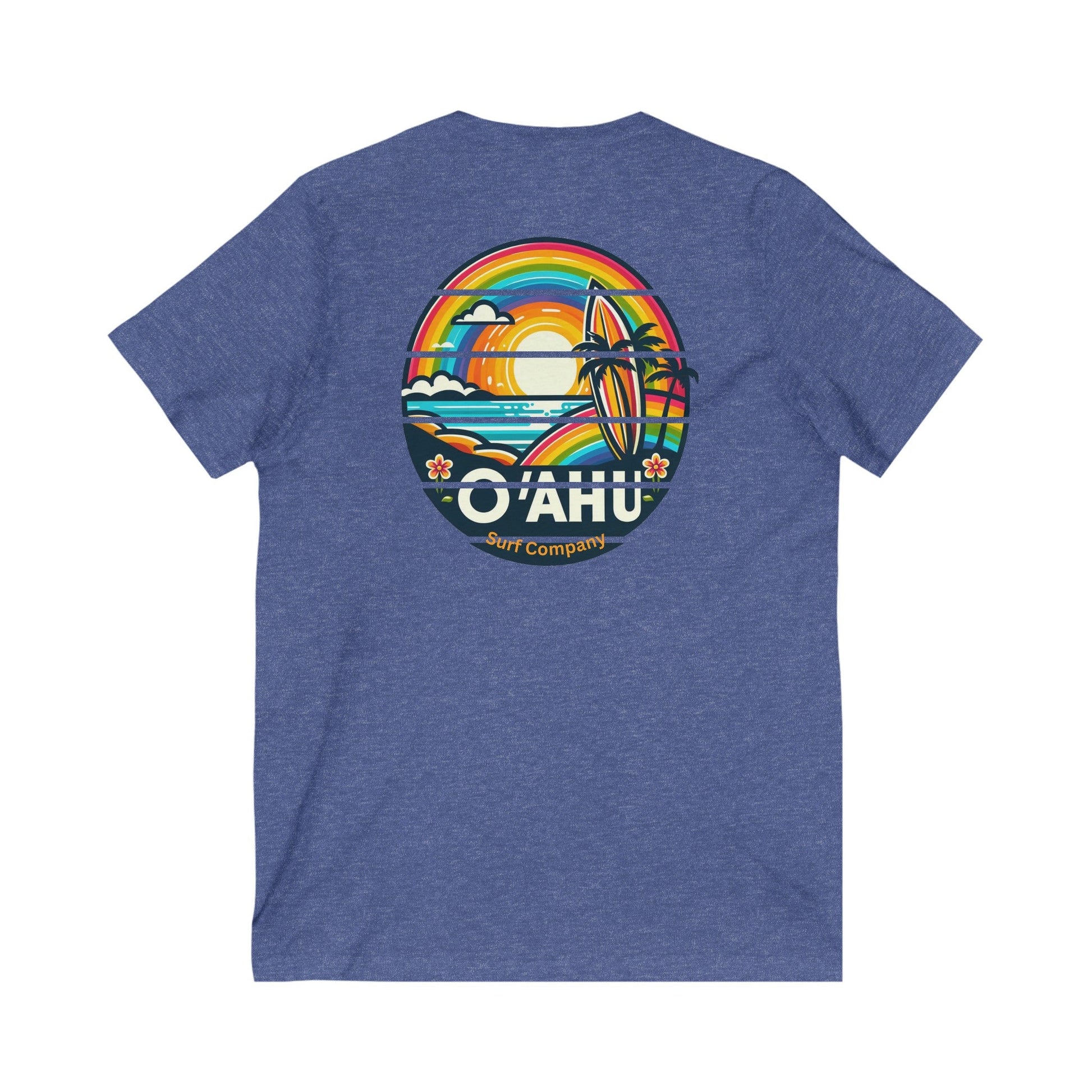 Rainbow Tropical Island V - Neck T-Shirt - O'ahu Surf Company