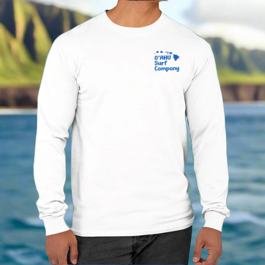 Shark Tooth Oahu Hawaii Surf Long Sleeve T shirt - O'ahu Surf Company