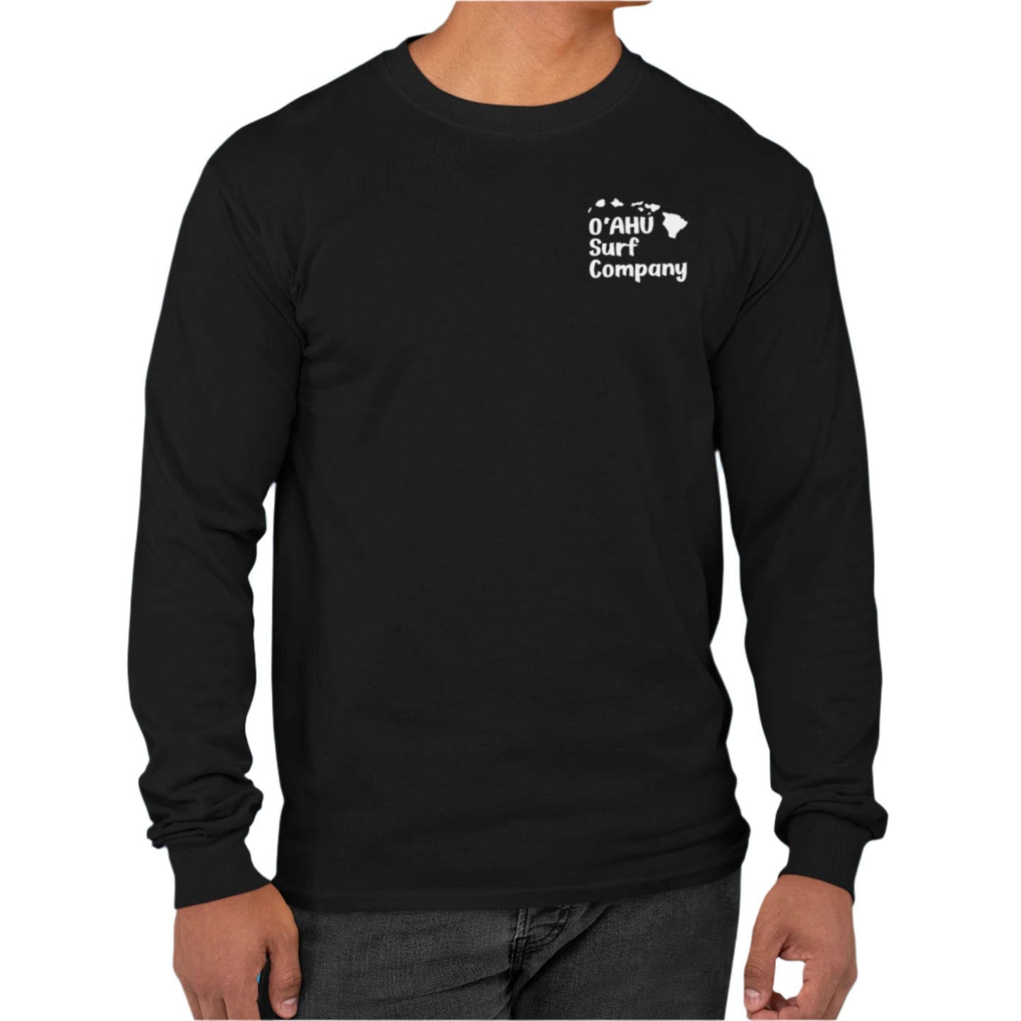 Shark Tooth Oahu Hawaii Surf Long Sleeve T shirt - O'ahu Surf Company