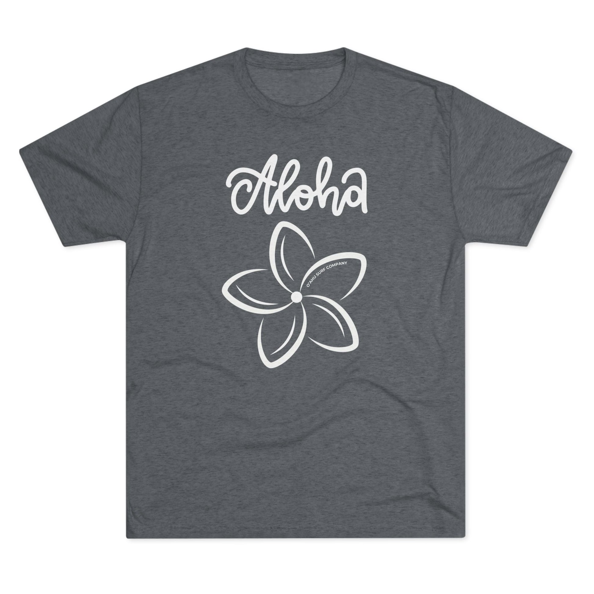 Soft Hawaii Plumeria Flower Tri - Blend T-shirt - O'ahu Surf Company