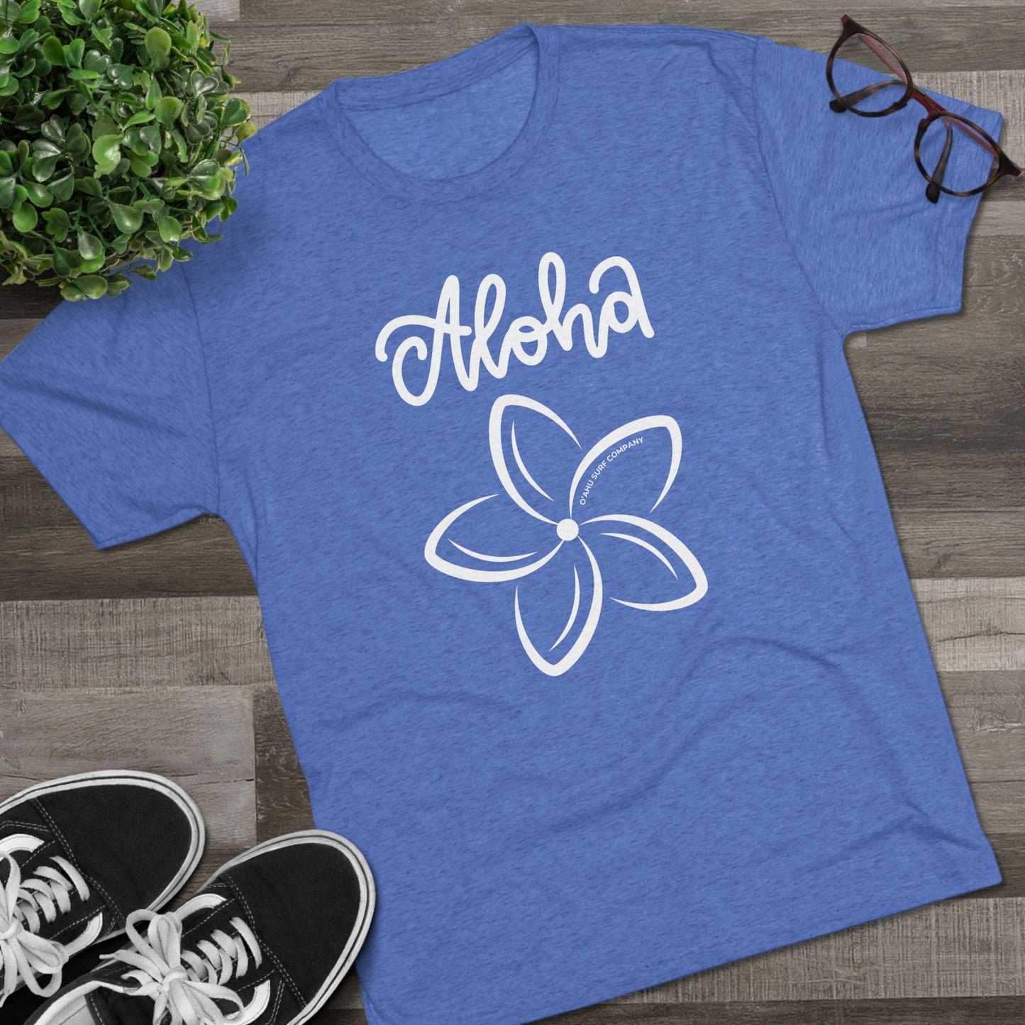 Soft Hawaii Plumeria Flower Tri - Blend T-shirt - O'ahu Surf Company