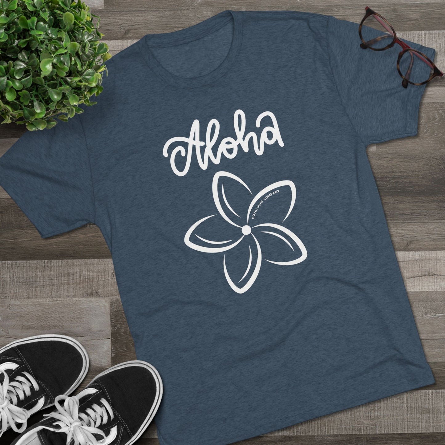 Soft Hawaii Plumeria Flower Tri - Blend T-shirt - O'ahu Surf Company