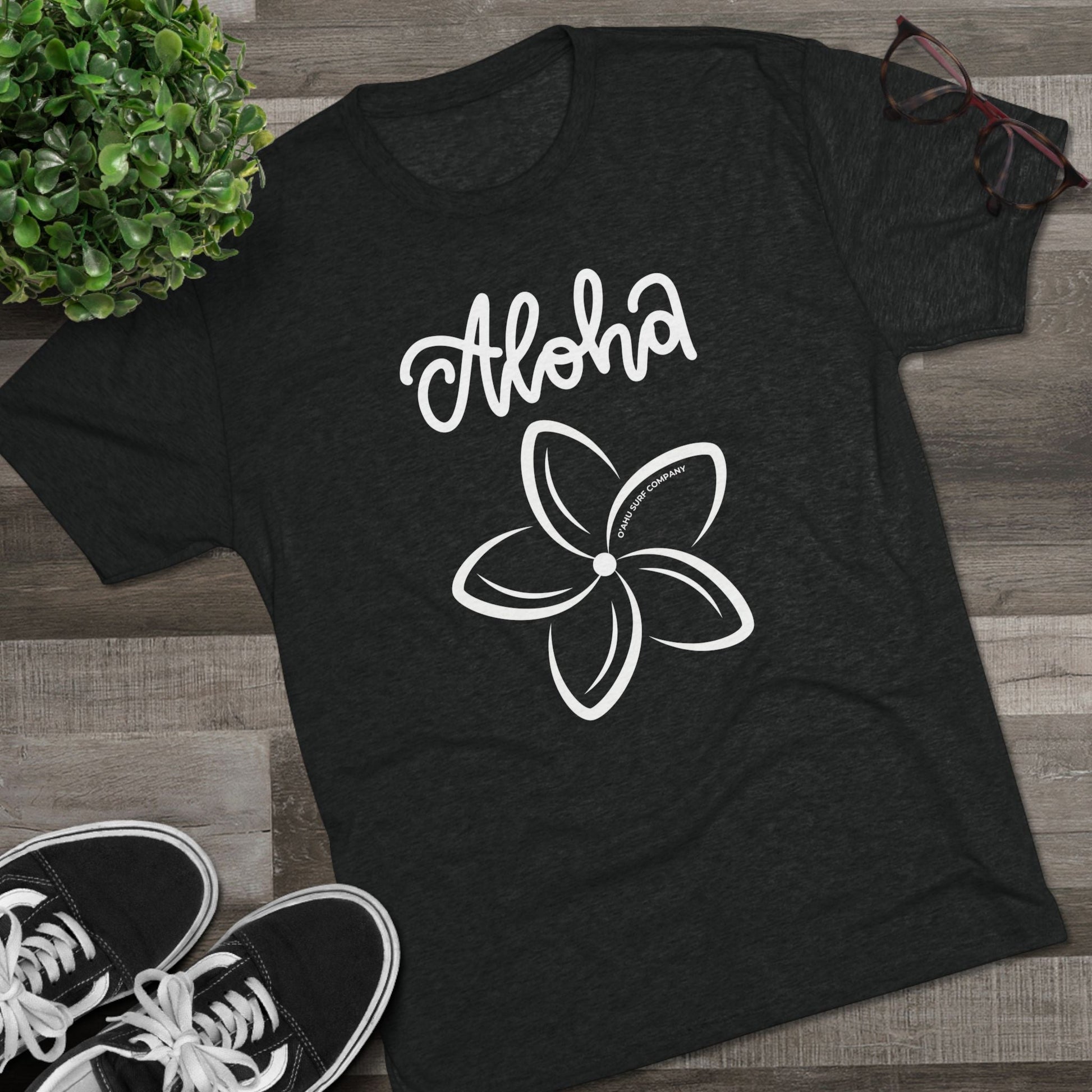 Soft Hawaii Plumeria Flower Tri - Blend T-shirt - O'ahu Surf Company