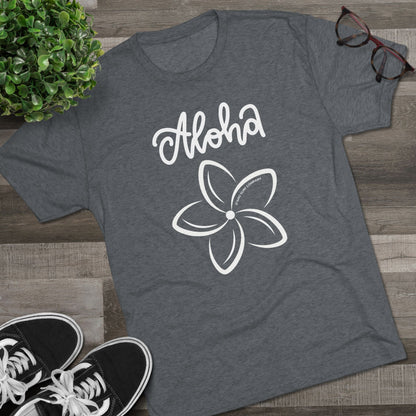 Soft Hawaii Plumeria Flower Tri - Blend T-shirt - O'ahu Surf Company