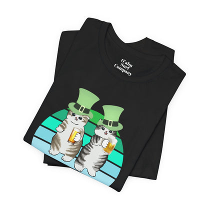 St. Patrick's Day Cats Drinking Beer Funny T-Shirt - O'ahu Surf Company