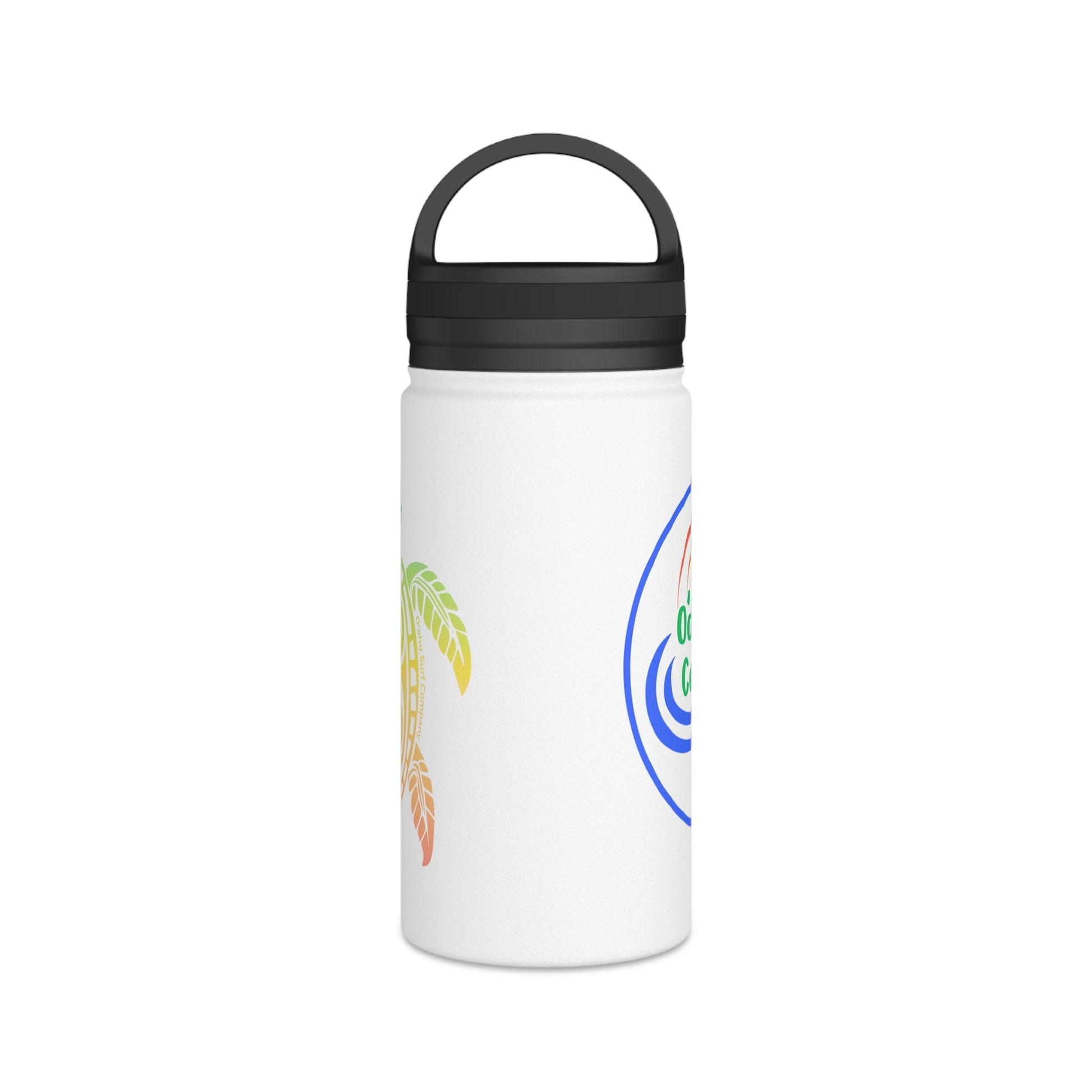 Stainless Steel Water Bottle with Rainbow Sea Turtle Design – Double - Wall Insulated 12oz, 18oz, 32oz - O'ahu Surf Company