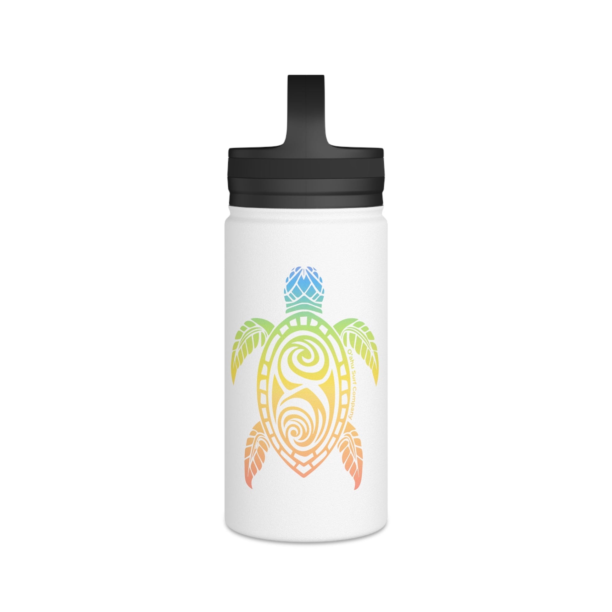 Stainless Steel Water Bottle with Rainbow Sea Turtle Design – Double - Wall Insulated 12oz, 18oz, 32oz - O'ahu Surf Company