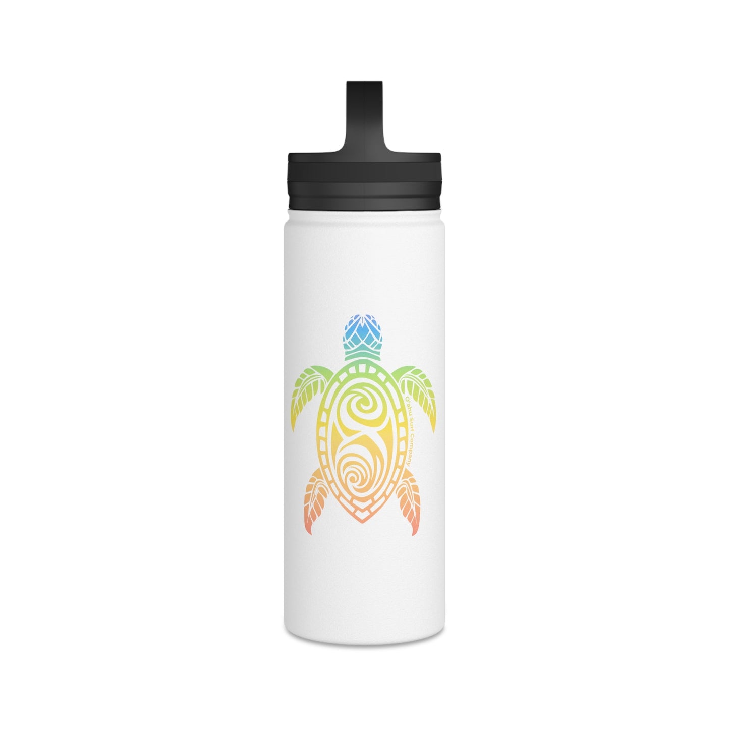 Stainless Steel Water Bottle with Rainbow Sea Turtle Design – Double - Wall Insulated 12oz, 18oz, 32oz - O'ahu Surf Company