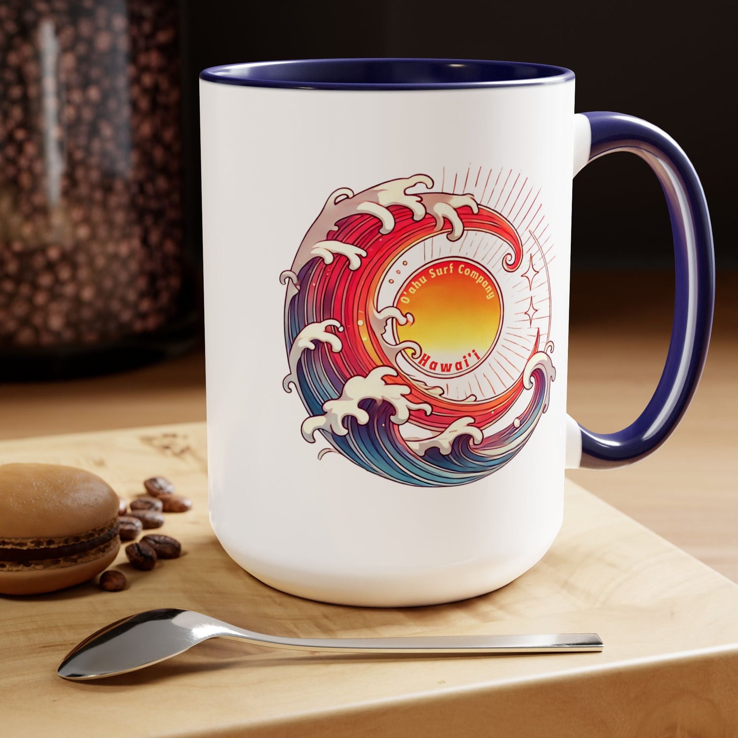 Sun Wave Surf Hawaii Two - Tone Coffee Mug 15oz - O'ahu Surf Company