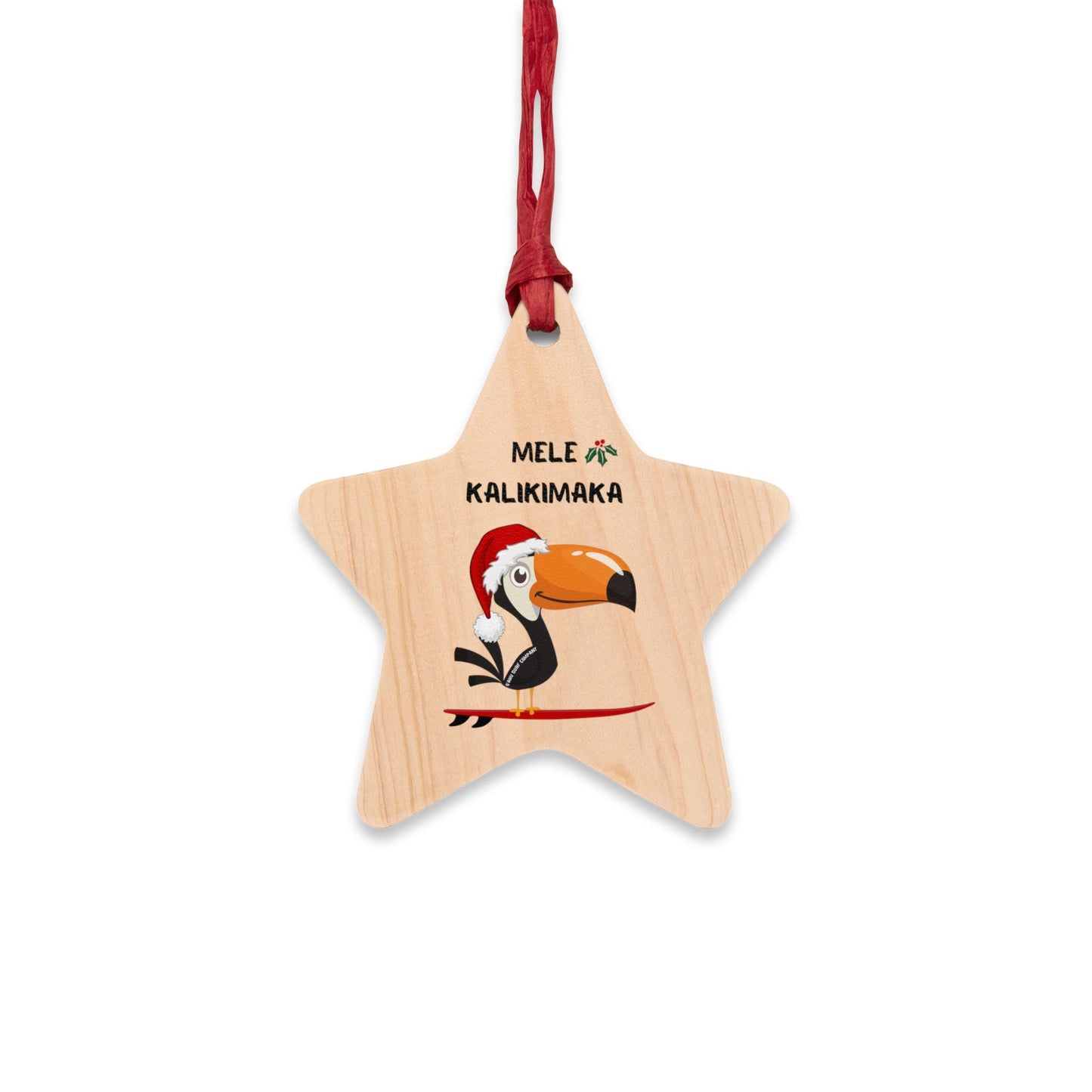 Surfing Toucan Christmas Tree Ornament - Solid Wood - O'ahu Surf Company