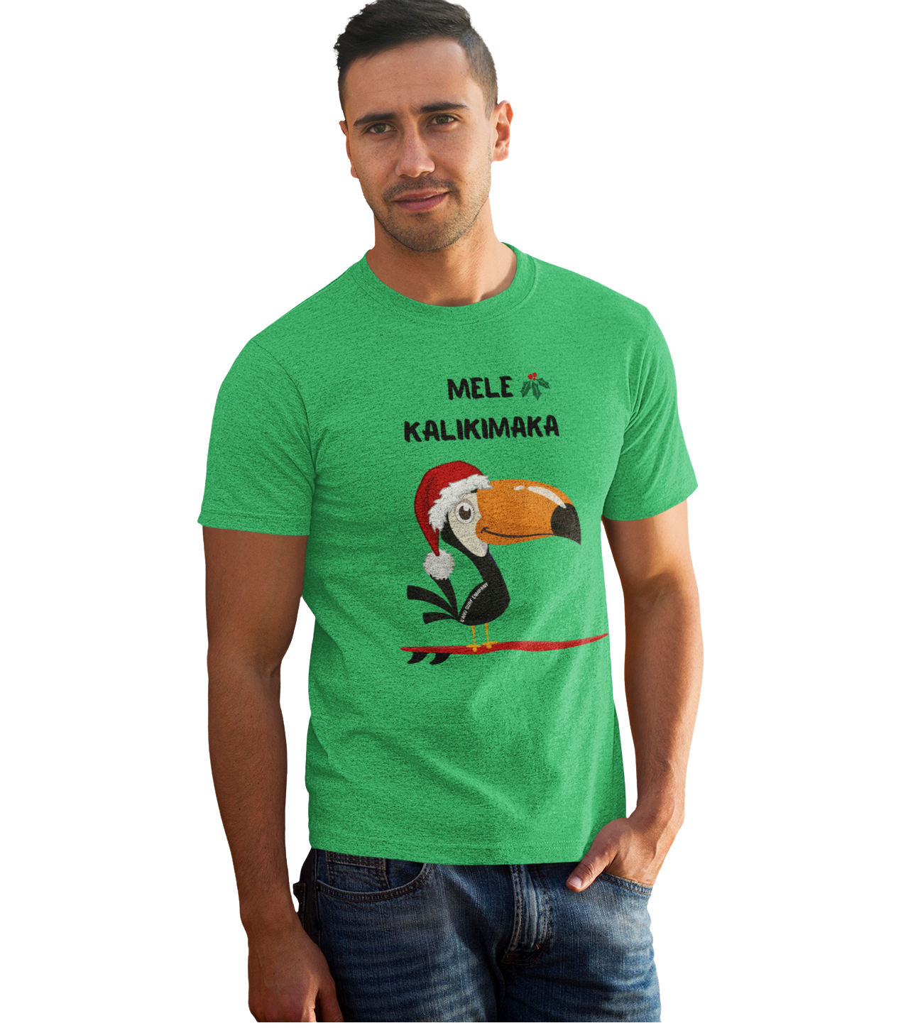 Mele Kalikimaka Toucan Surfing Holiday T-Shirt