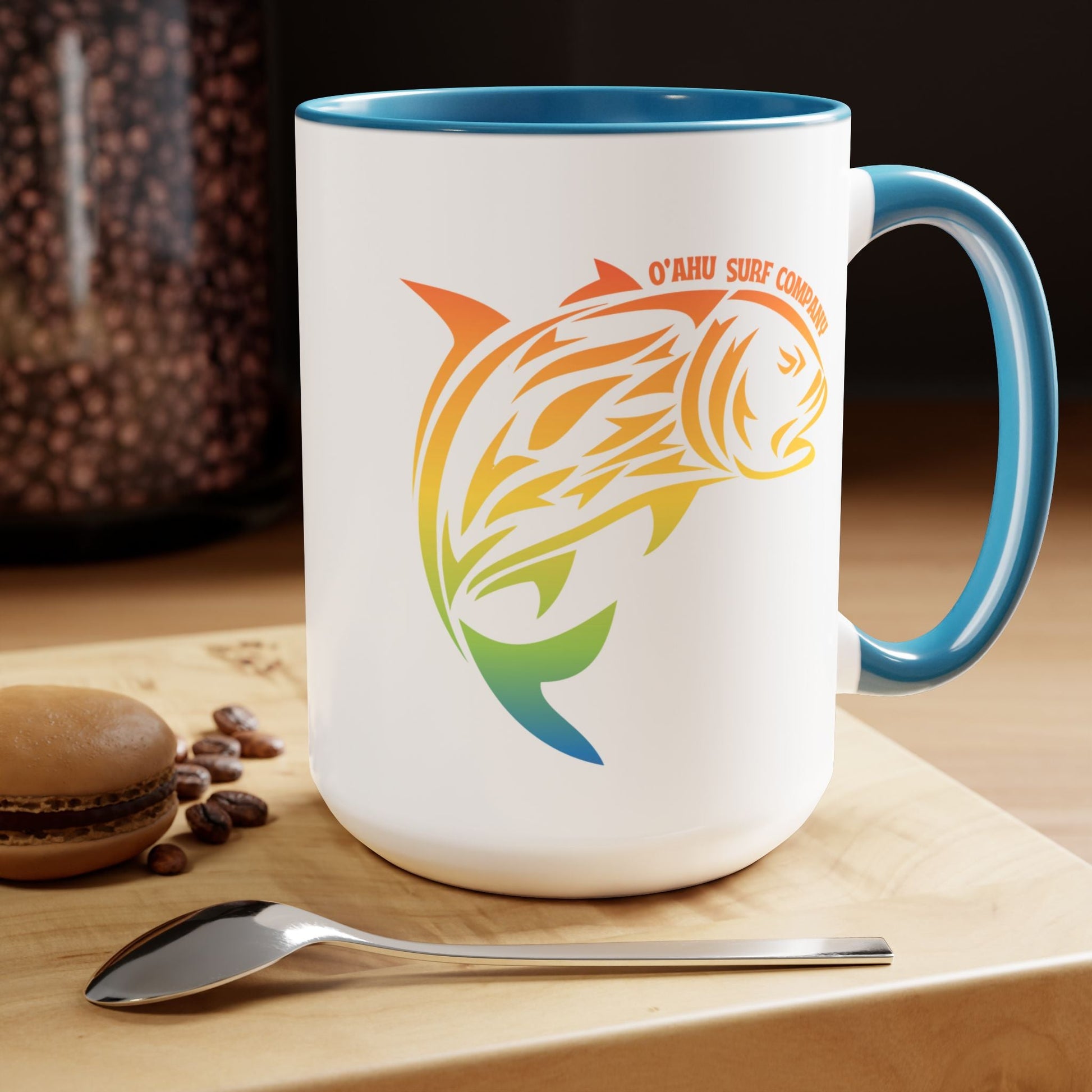 Ulua Fish Oahu Hawaii Two - Tone Coffee Mug - O'ahu Surf Company